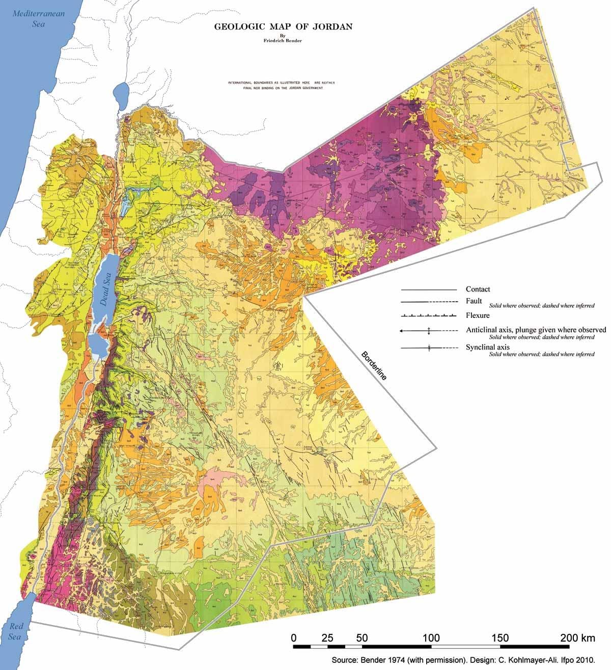 kaart Jordaania geoloogia
