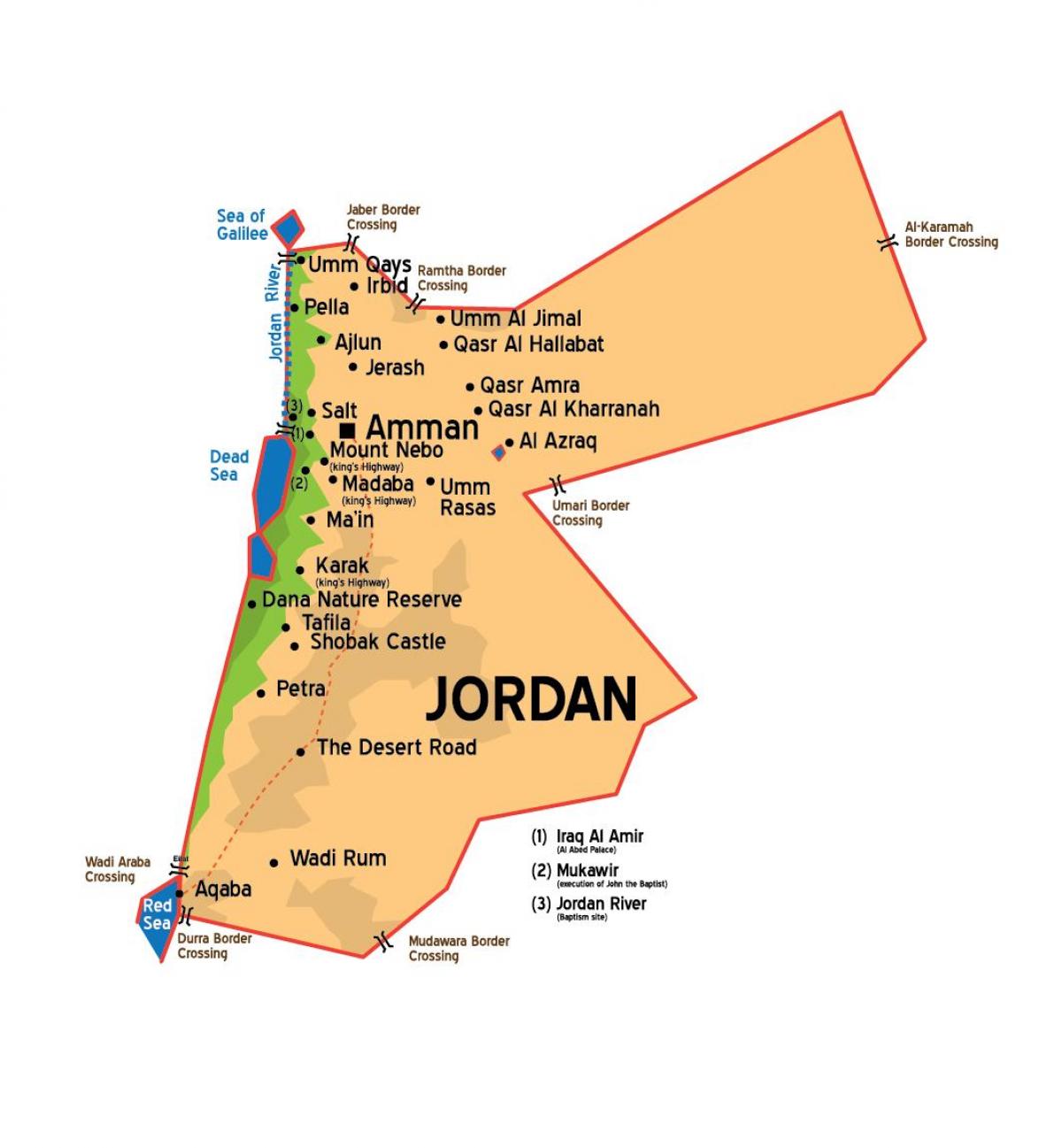 Jordaania linnades kaart