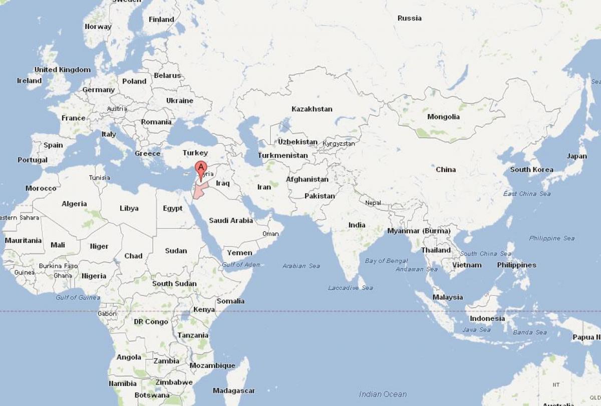 Jordaania asukoha kohta world map