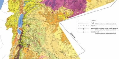 Kaart Jordaania geoloogia