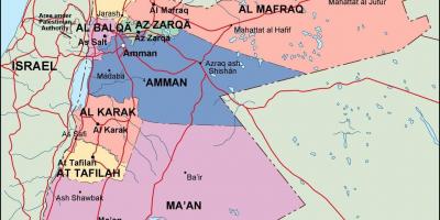 Kaart Jordaania poliitilise